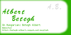 albert betegh business card